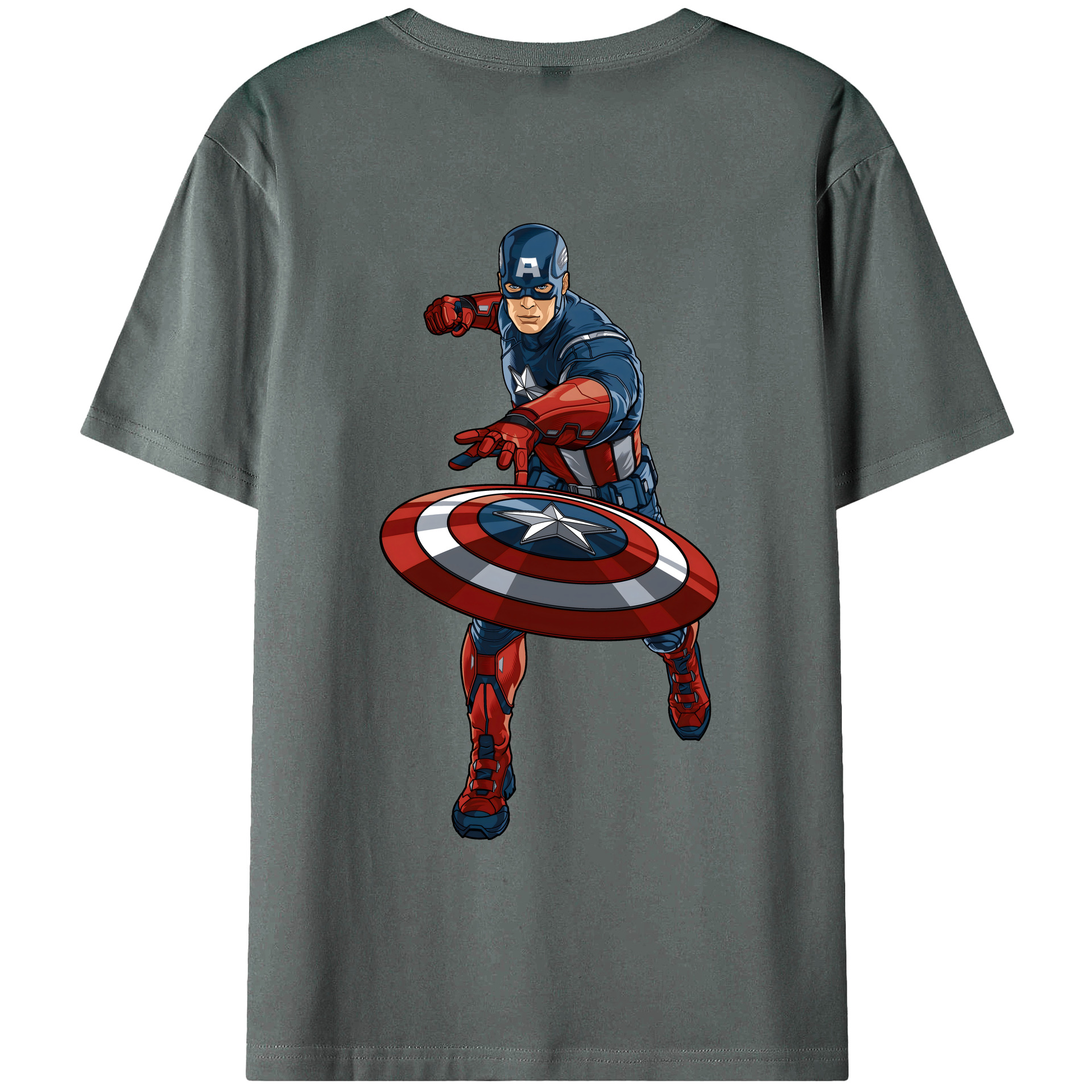 （画像用） アベンジャーズ The Avengers 綿100％ メンズ半袖Tシャツ（バックプリント） 通気性